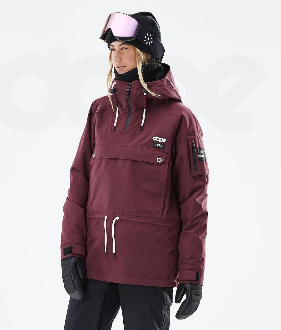 Burgundy Women\'s Dope Annok W 2021 Ski Jackets | NZ_D2352