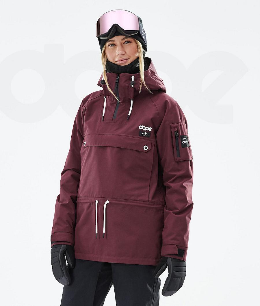 Burgundy Women\'s Dope Annok W 2021 Snowboard Jackets | NZ_D2412