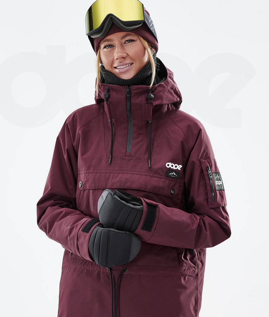 Burgundy Women's Dope Annok W Snowboard Jackets | NZ_D1904