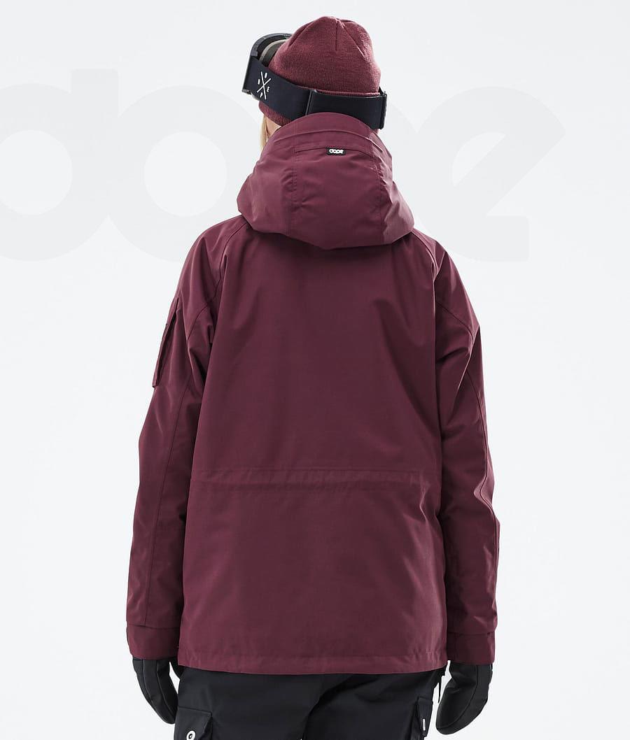 Burgundy Women's Dope Annok W Snowboard Jackets | NZ_D1904