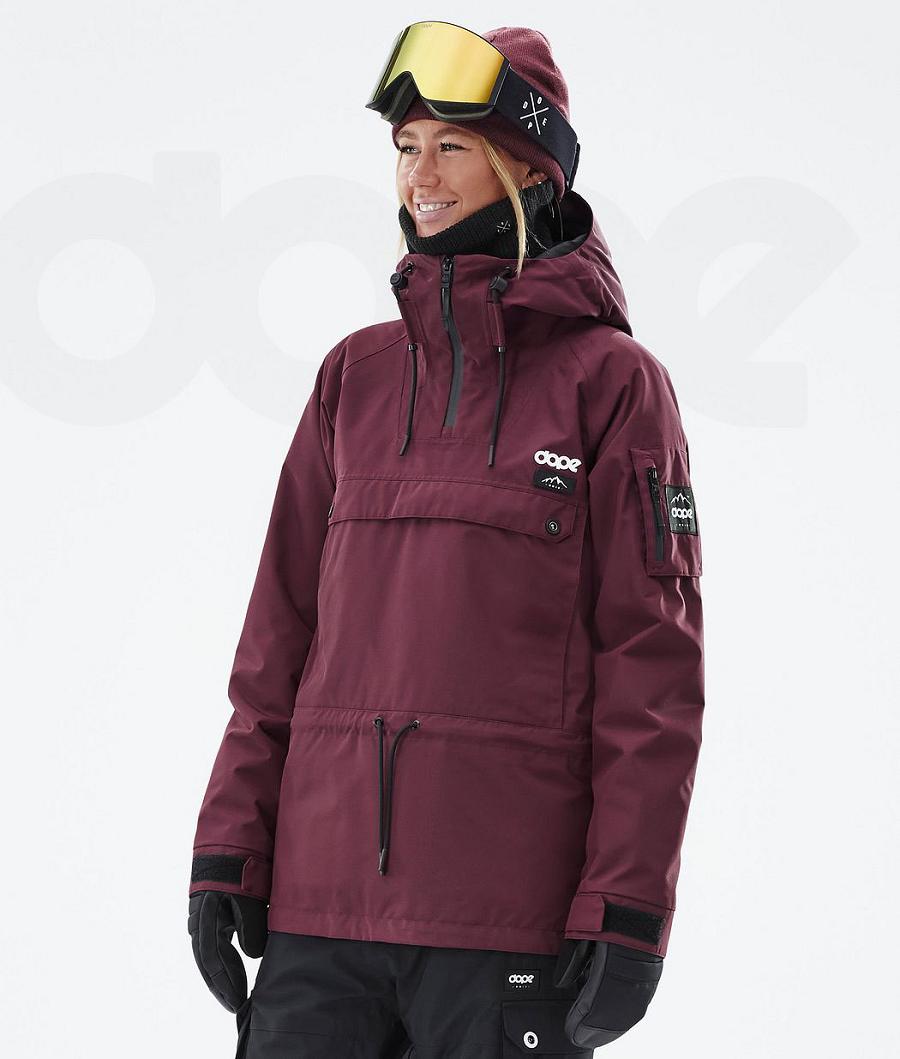 Burgundy Women\'s Dope Annok W Snowboard Jackets | NZ_D1904