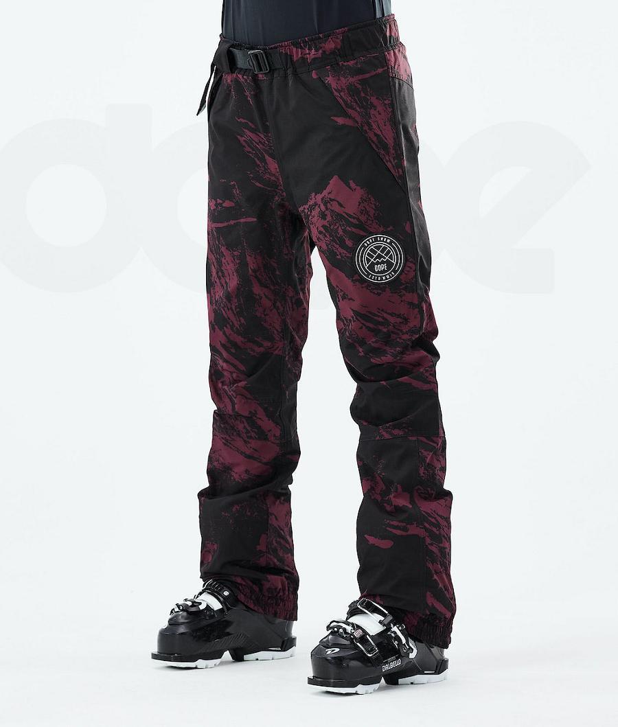 Burgundy Women\'s Dope Blizzard W 2021 Ski Pants | NZ_D2453