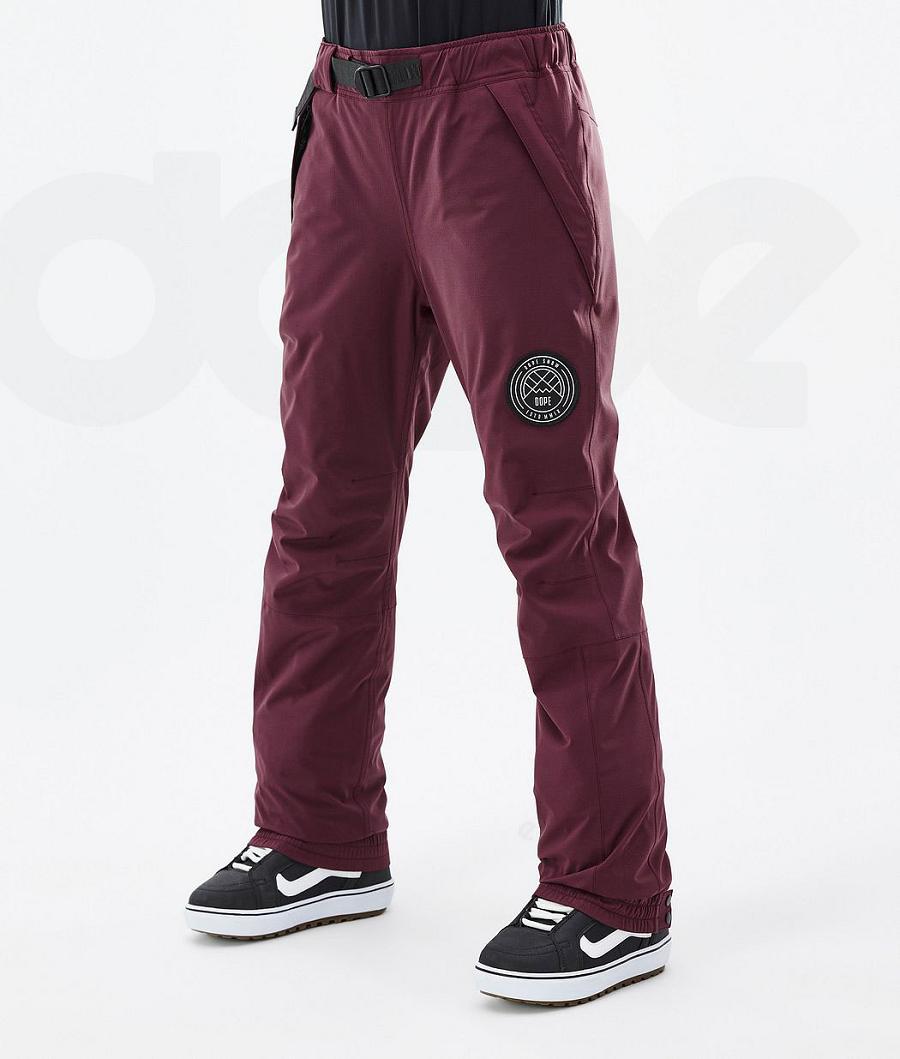 Burgundy Women\'s Dope Blizzard W Snowboard Pants | NZ_D1502
