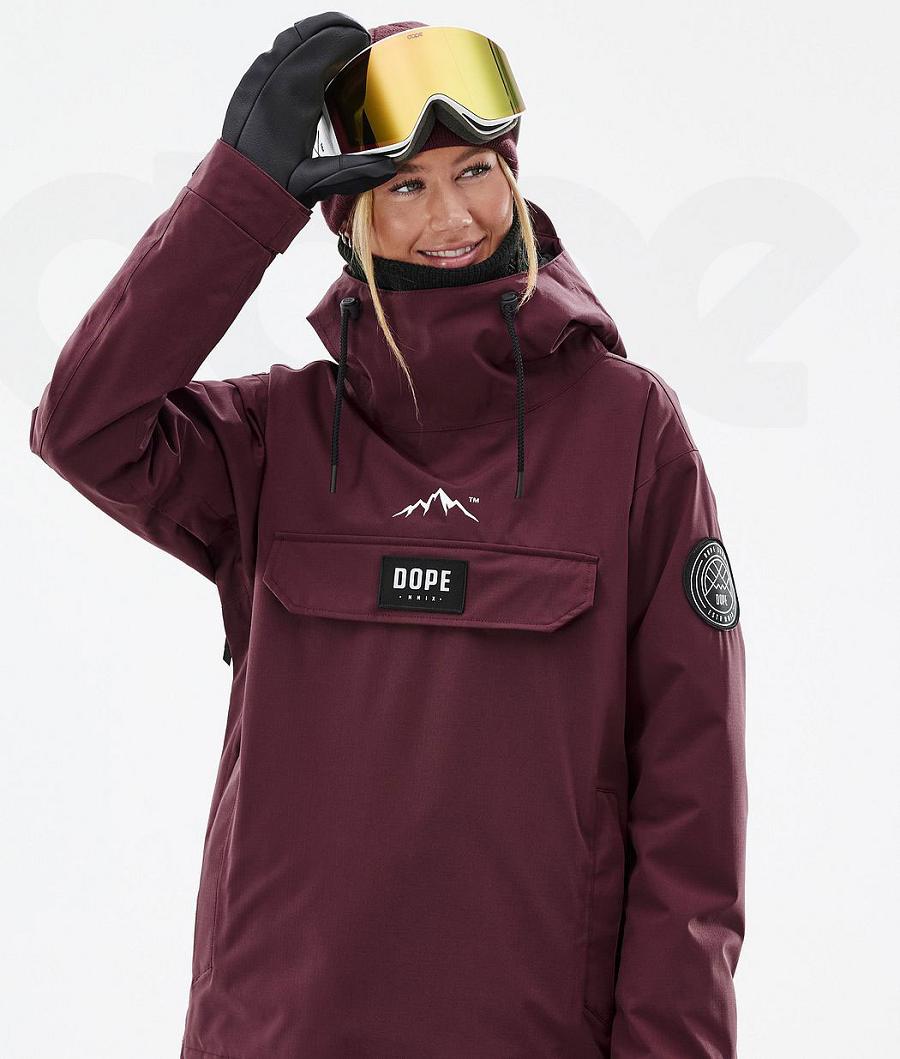 Burgundy Women's Dope Blizzard W Snowboard Jackets | NZ_D2339