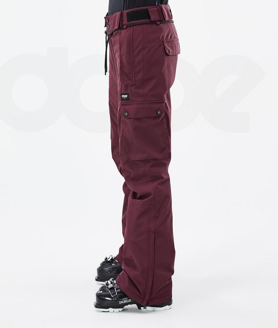 Burgundy Women's Dope Iconic W Ski Pants | NZ_D2532