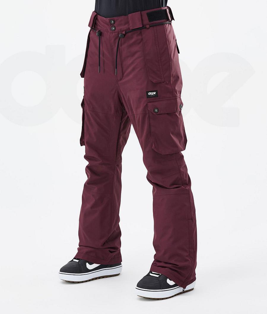 Burgundy Women\'s Dope Iconic W Snowboard Pants | NZ_D2415
