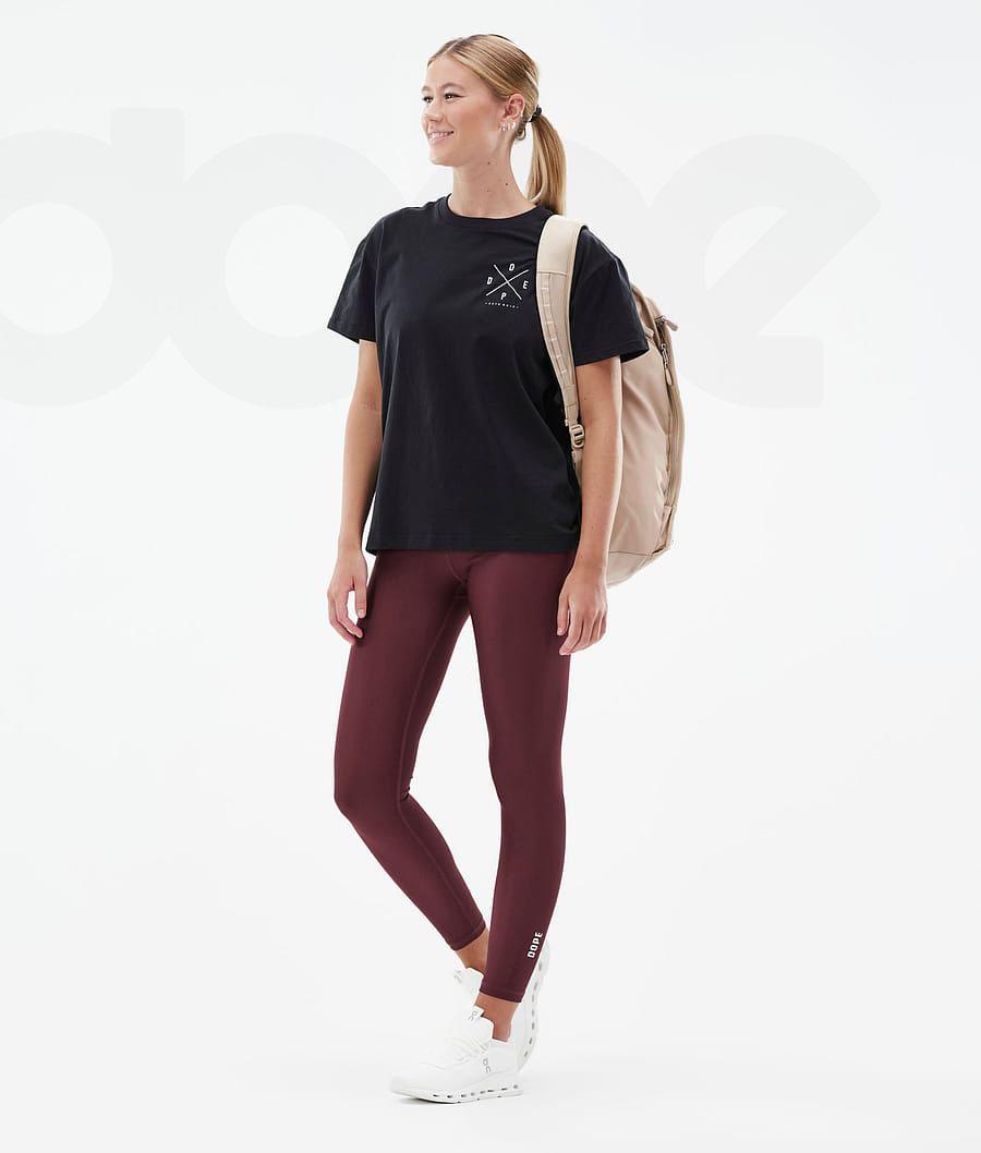 Burgundy Women's Dope Lofty Leggings | NZ_D1449