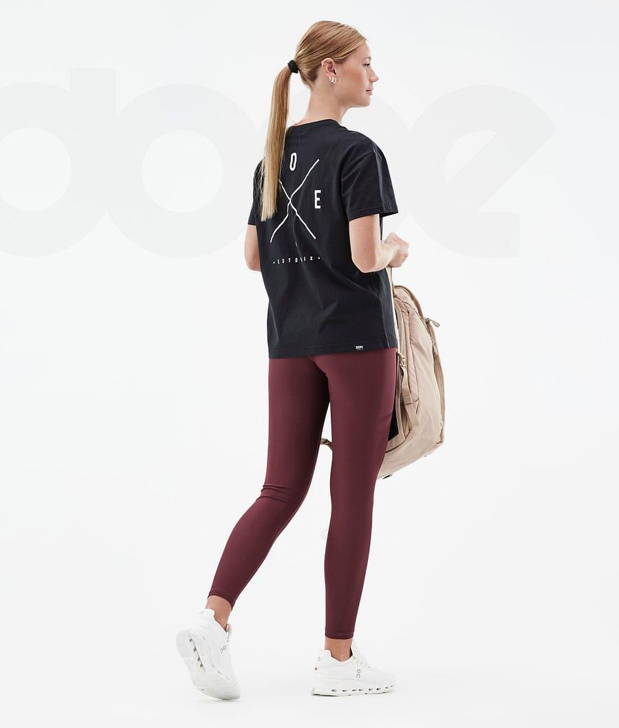 Burgundy Women's Dope Lofty Leggings | NZ_D1449