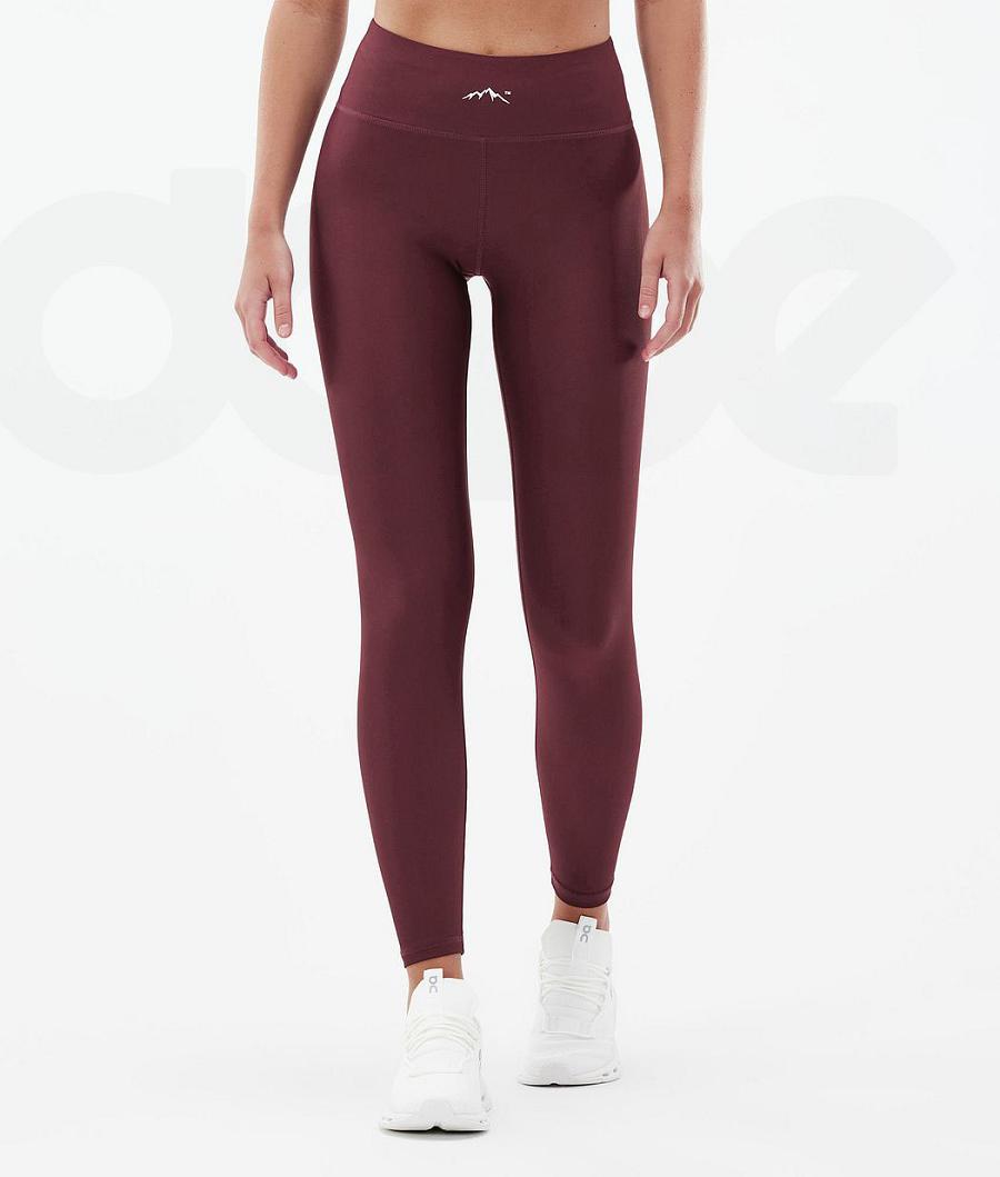 Burgundy Women\'s Dope Lofty Leggings | NZ_D1449