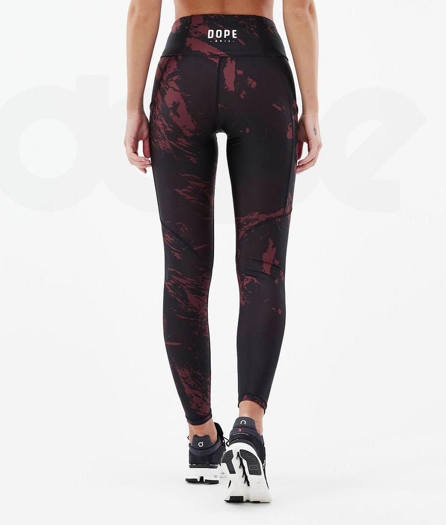 Burgundy Women's Dope Lofty Tech Leggings | NZ_D1253