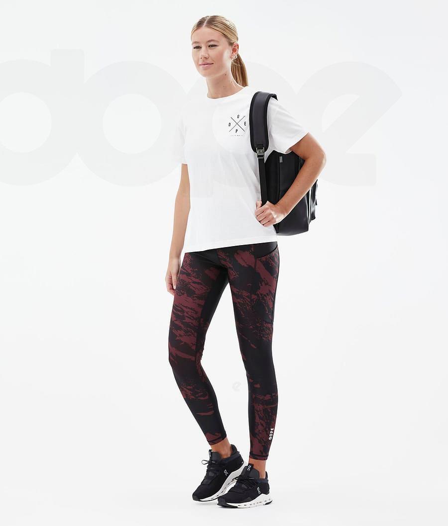 Burgundy Women's Dope Lofty Tech Leggings | NZ_D1253