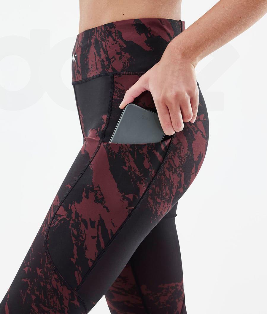 Burgundy Women's Dope Lofty Tech Leggings | NZ_D1253