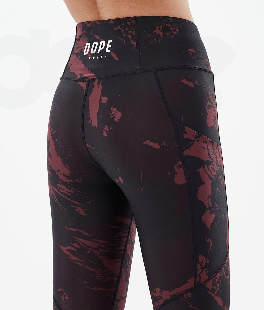 Burgundy Women's Dope Lofty Tech Leggings | NZ_D1253
