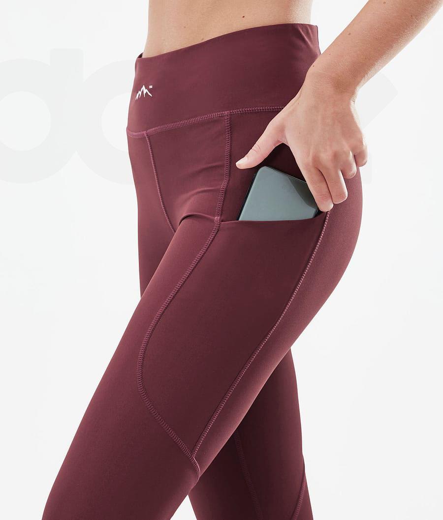 Burgundy Women's Dope Lofty Tech Leggings | NZ_D1830