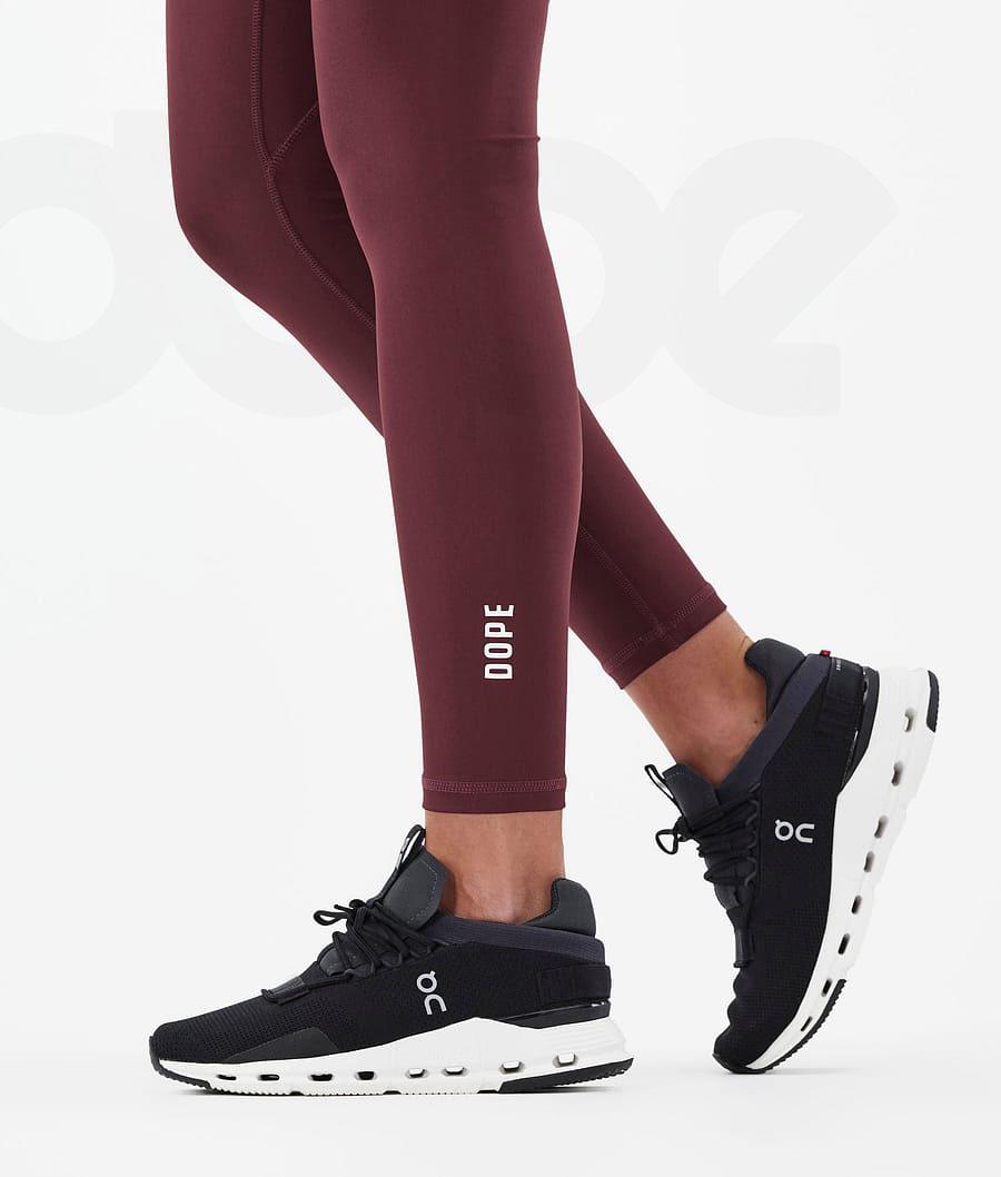 Burgundy Women's Dope Lofty Tech Leggings | NZ_D1830