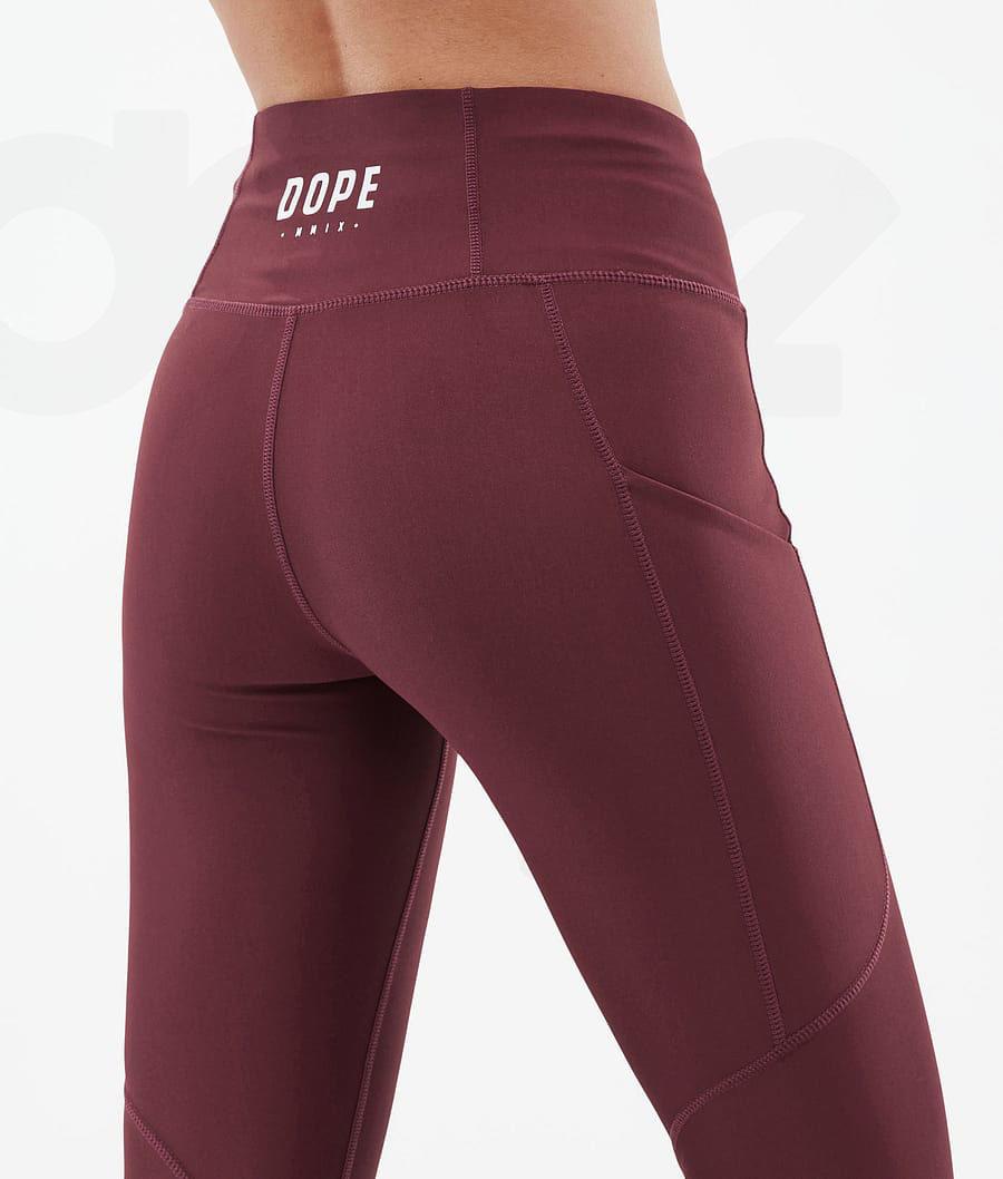 Burgundy Women's Dope Lofty Tech Leggings | NZ_D1830