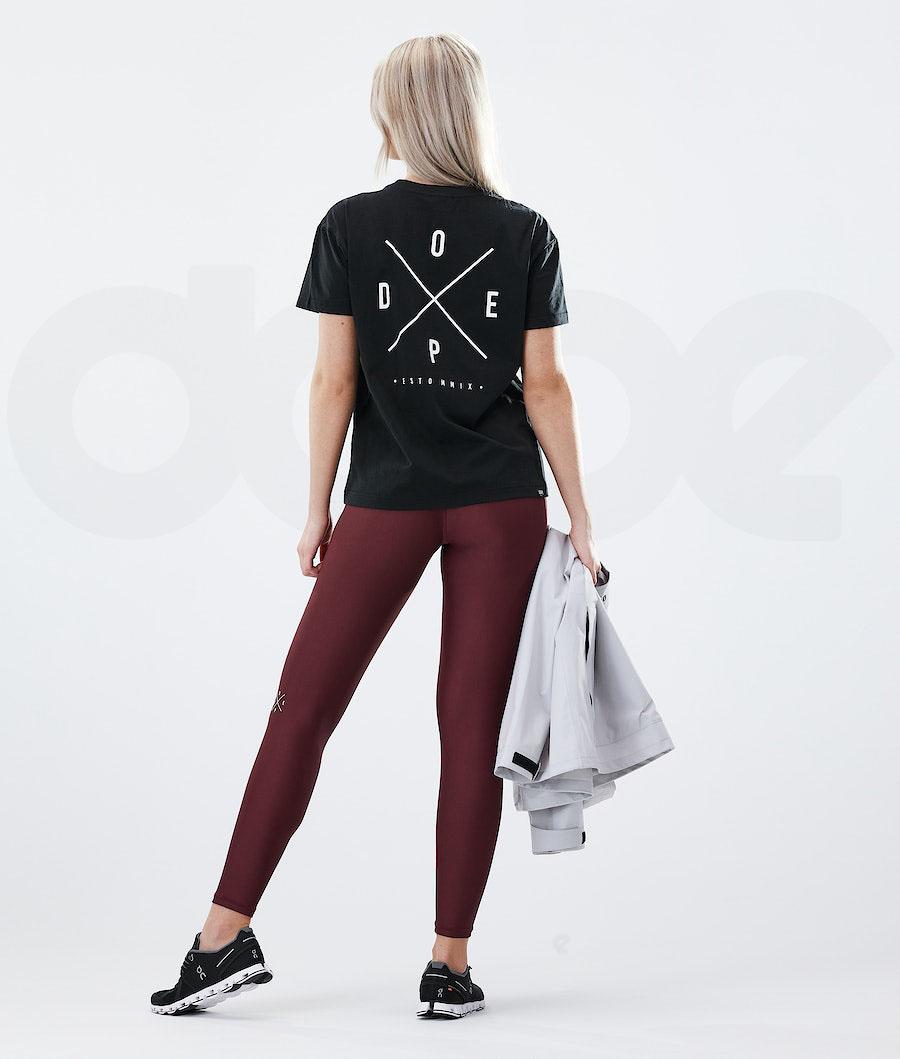 Burgundy Women's Dope Razor Leggings | NZ_D1105