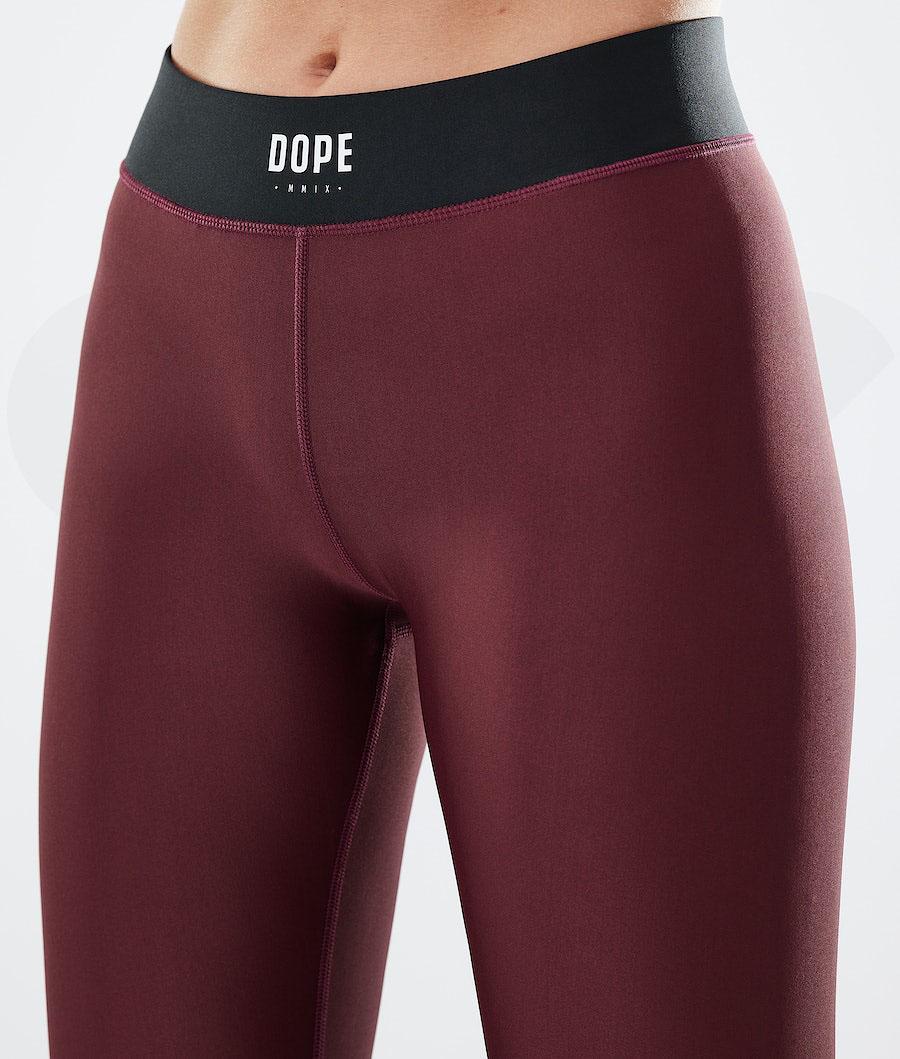 Burgundy Women's Dope Razor Leggings | NZ_D1105