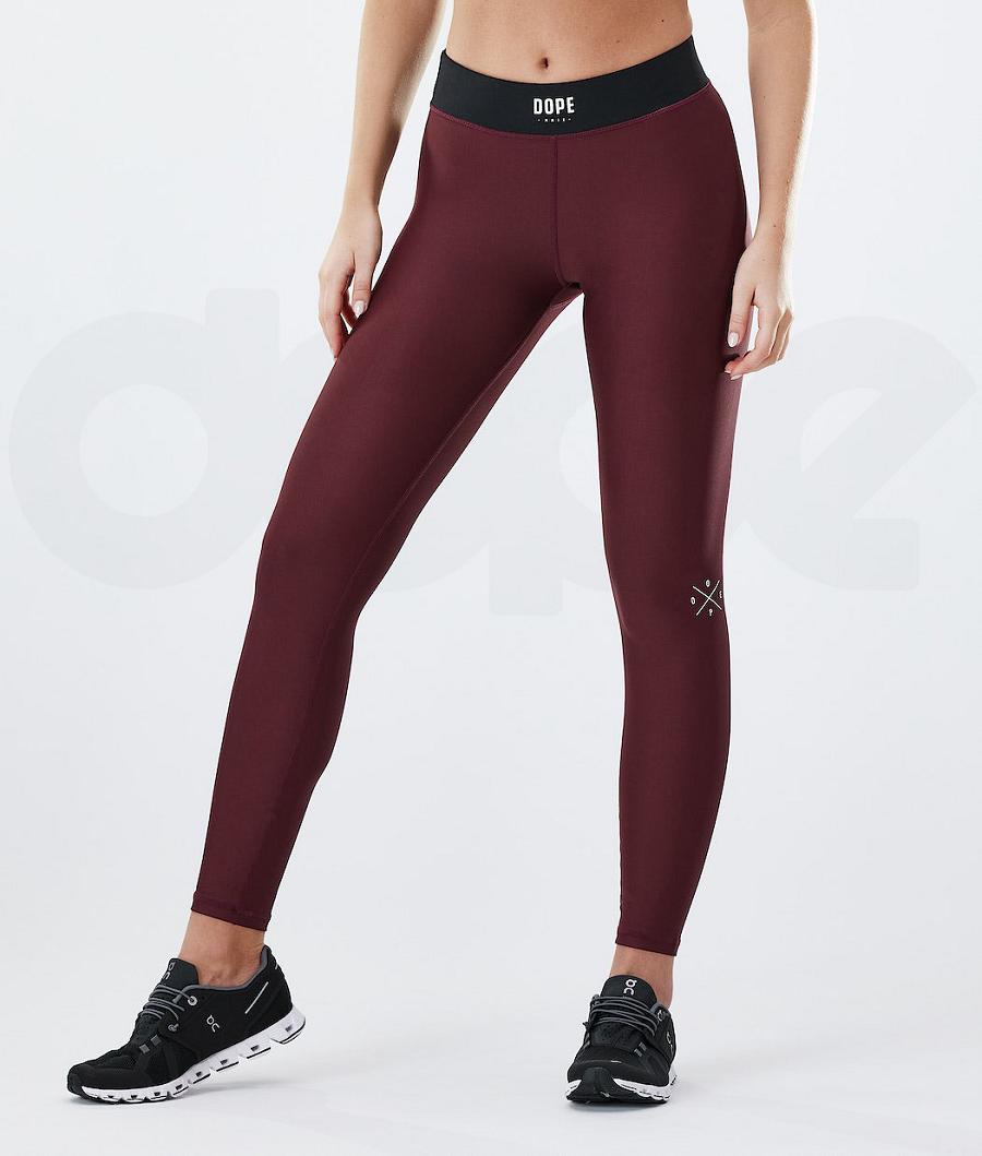 Burgundy Women\'s Dope Razor Leggings | NZ_D1105