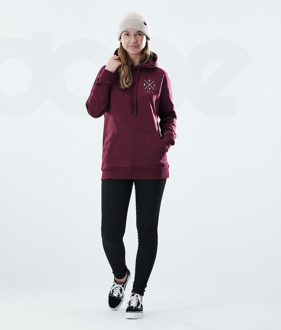Burgundy Women's Dope Regular Hoodies | NZ_D1608