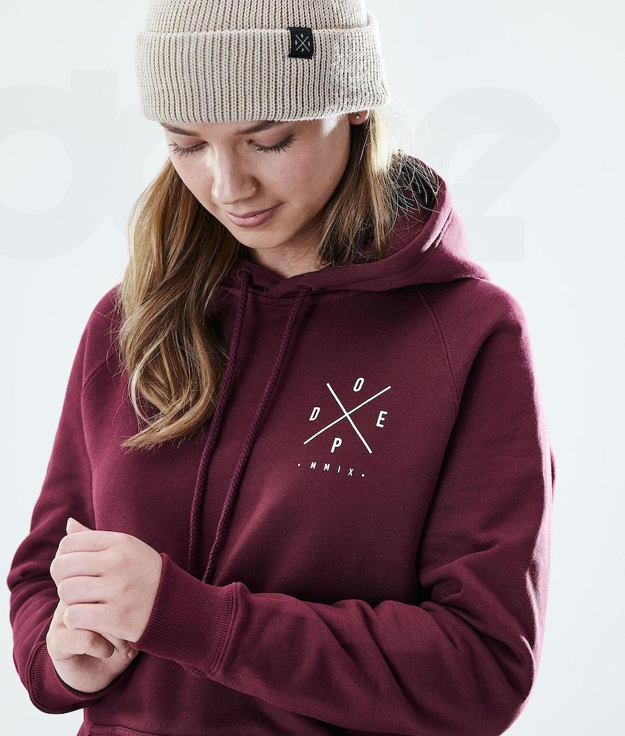 Burgundy Women's Dope Regular Hoodies | NZ_D1608