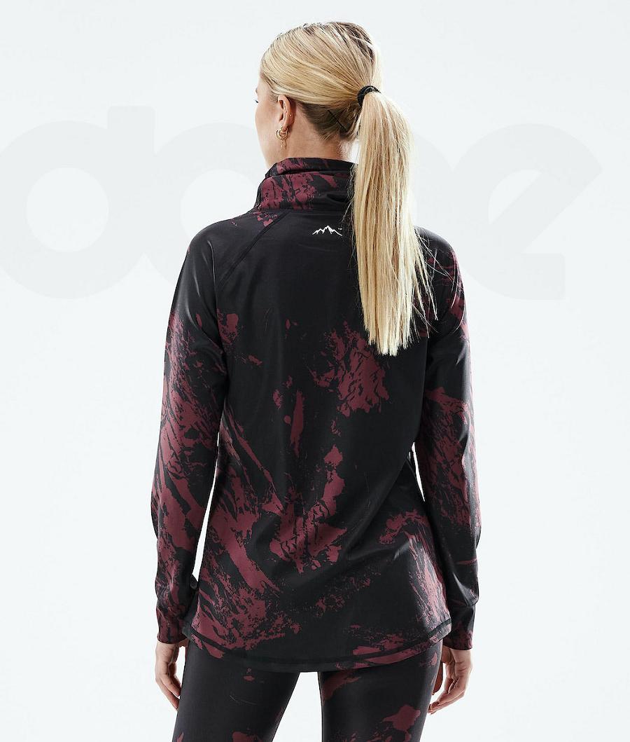 Burgundy Women's Dope Snuggle W Base Layer Tops | NZ_D1748