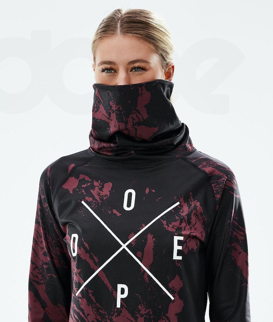 Burgundy Women's Dope Snuggle W Base Layer Tops | NZ_D1748