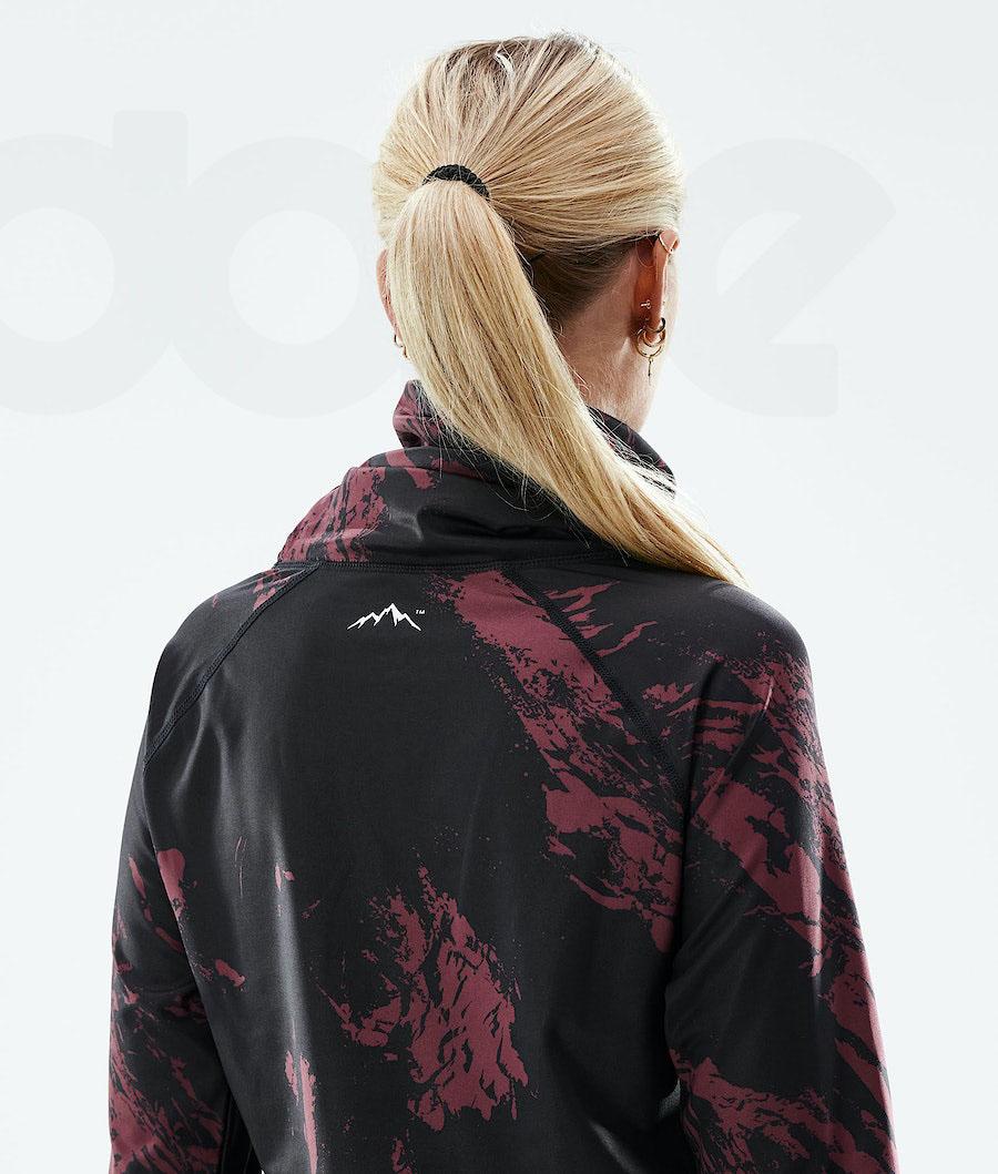 Burgundy Women's Dope Snuggle W Base Layer Tops | NZ_D1748