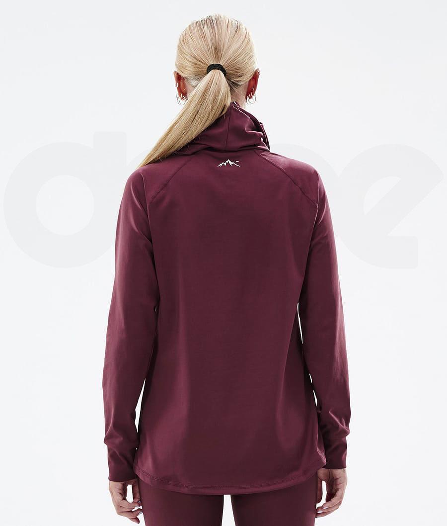 Burgundy Women's Dope Snuggle W Base Layer Tops | NZ_D1944