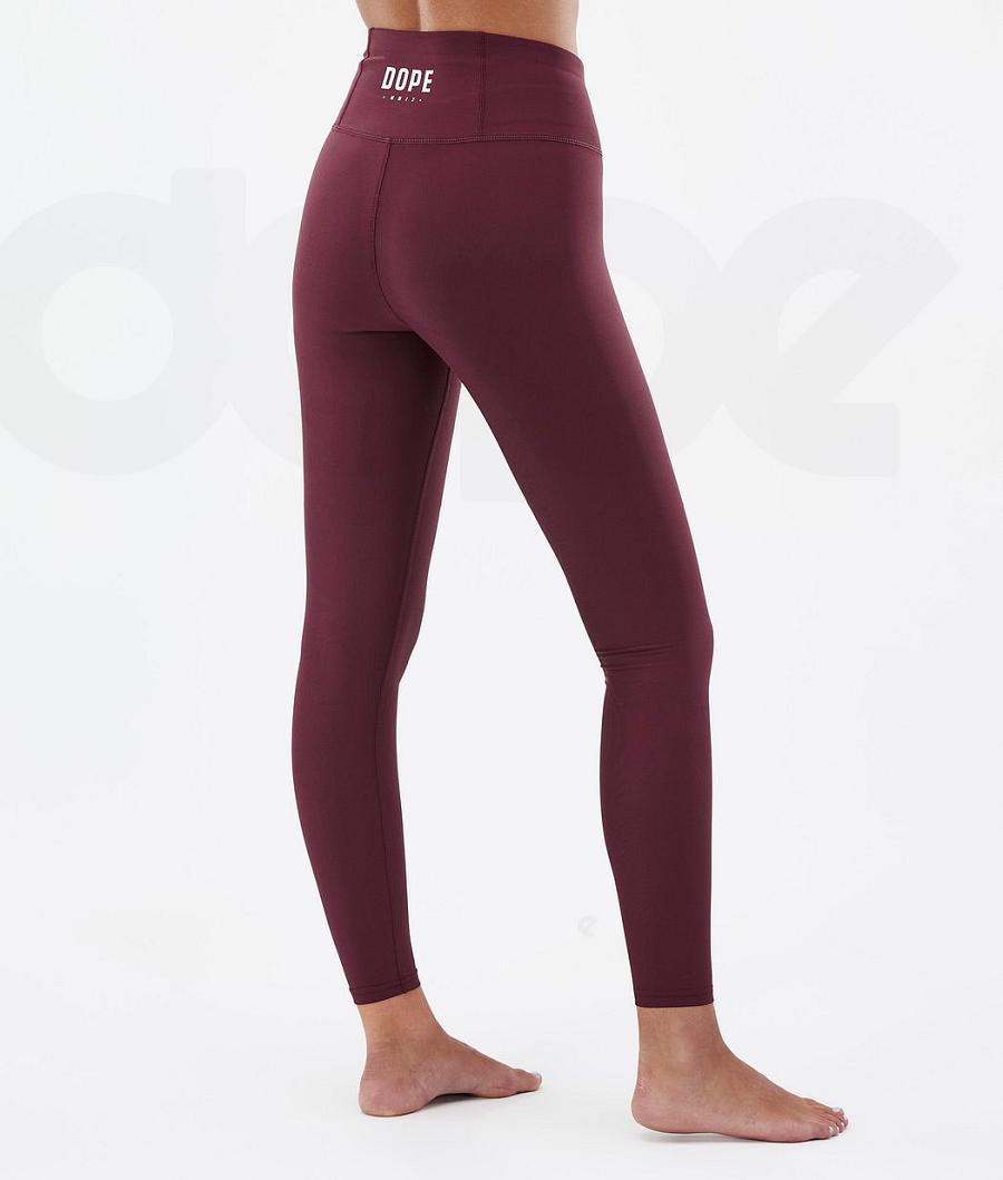 Burgundy Women's Dope Snuggle W Base Layer Pants | NZ_D2325