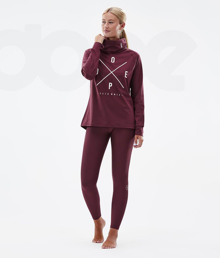 Burgundy Women's Dope Snuggle W Base Layer Pants | NZ_D2325