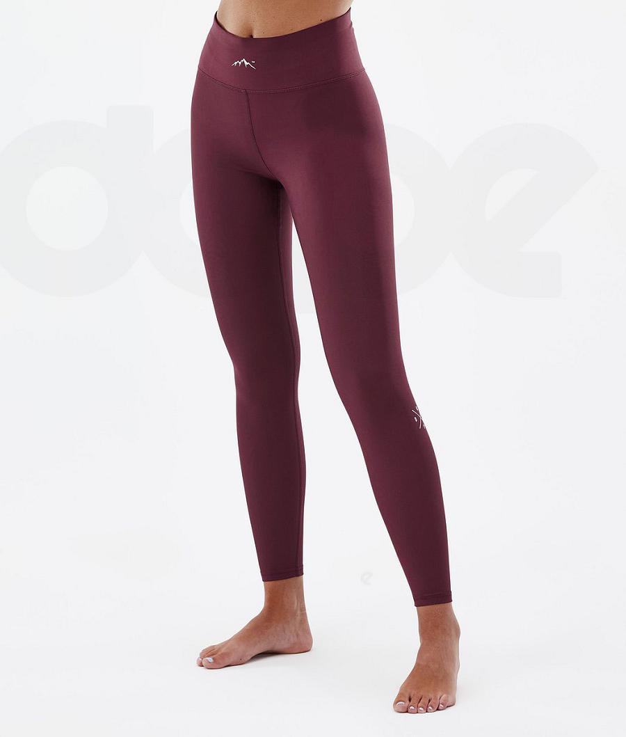 Burgundy Women\'s Dope Snuggle W Base Layer Pants | NZ_D2325