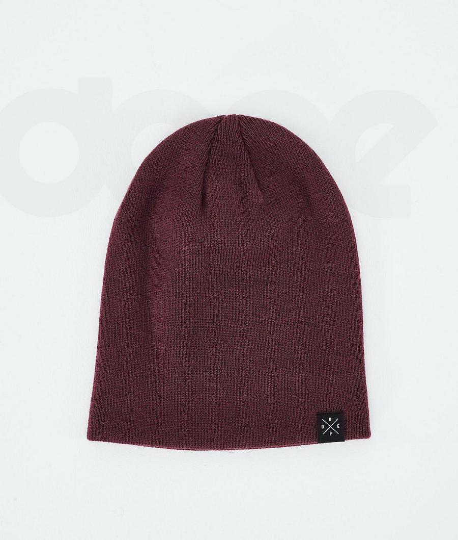 Burgundy Women's Dope Solitude Beanies | NZ_D2306