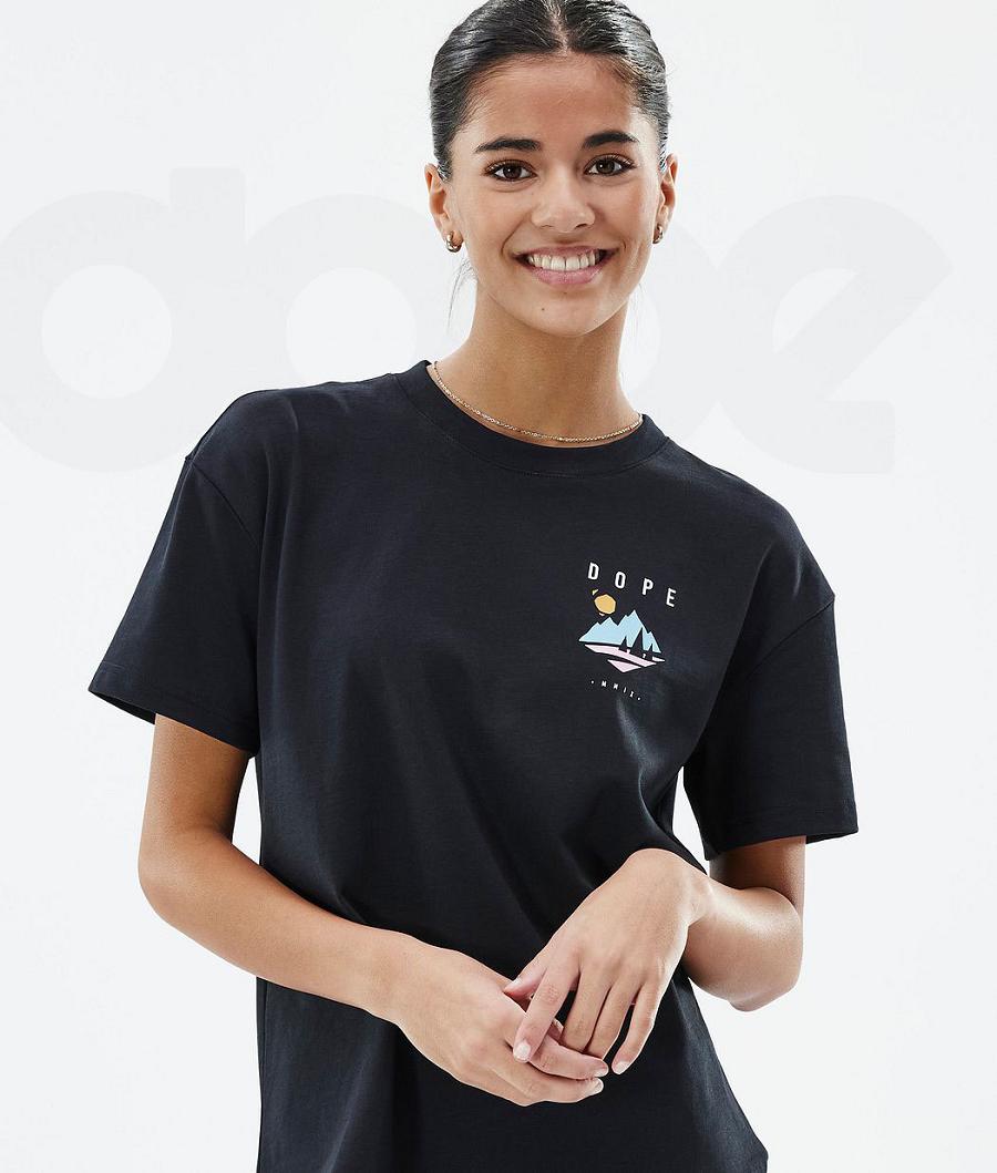 Dark Grey Women's Dope Standard W T-shirts | NZ_D1304