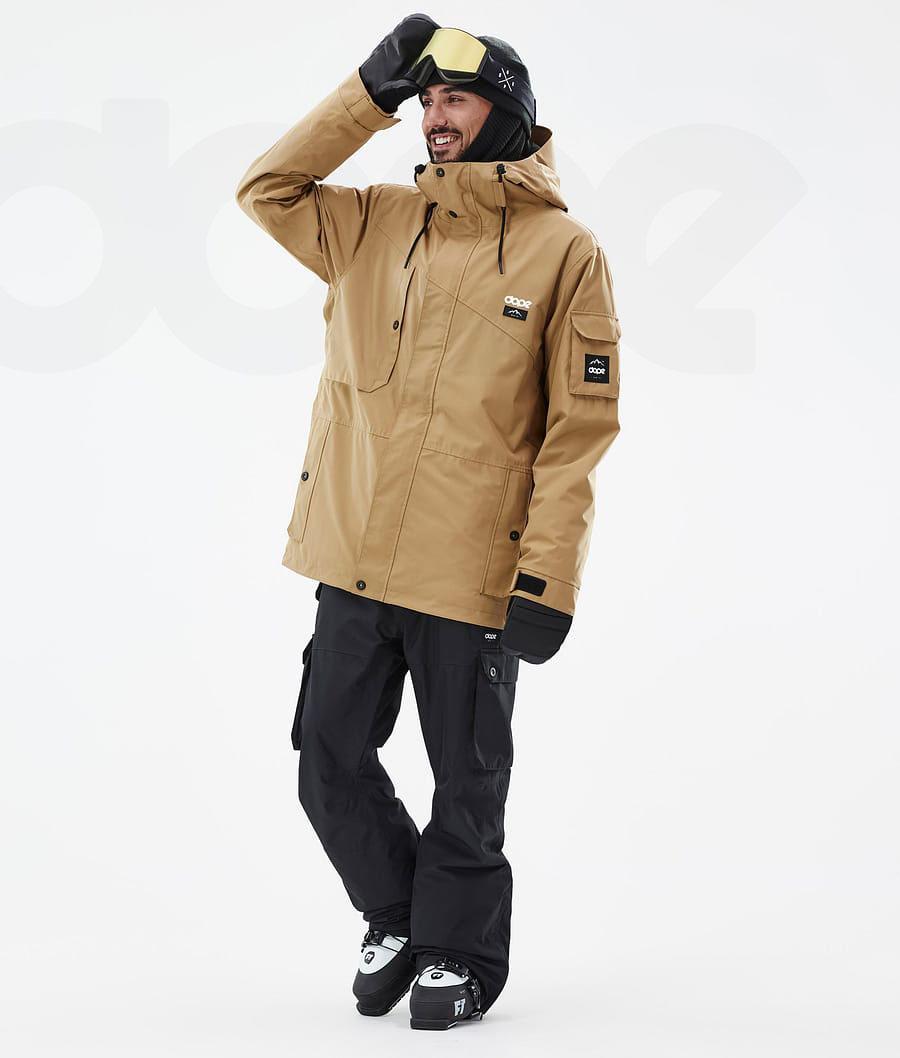 Gold Men's Dope Adept Ski Jackets | NZ_D1003
