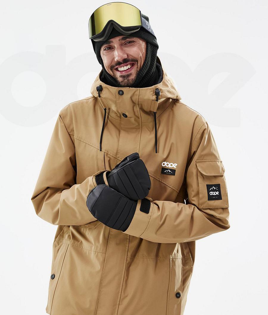Gold Men's Dope Adept Snowboard Jackets | NZ_D1157