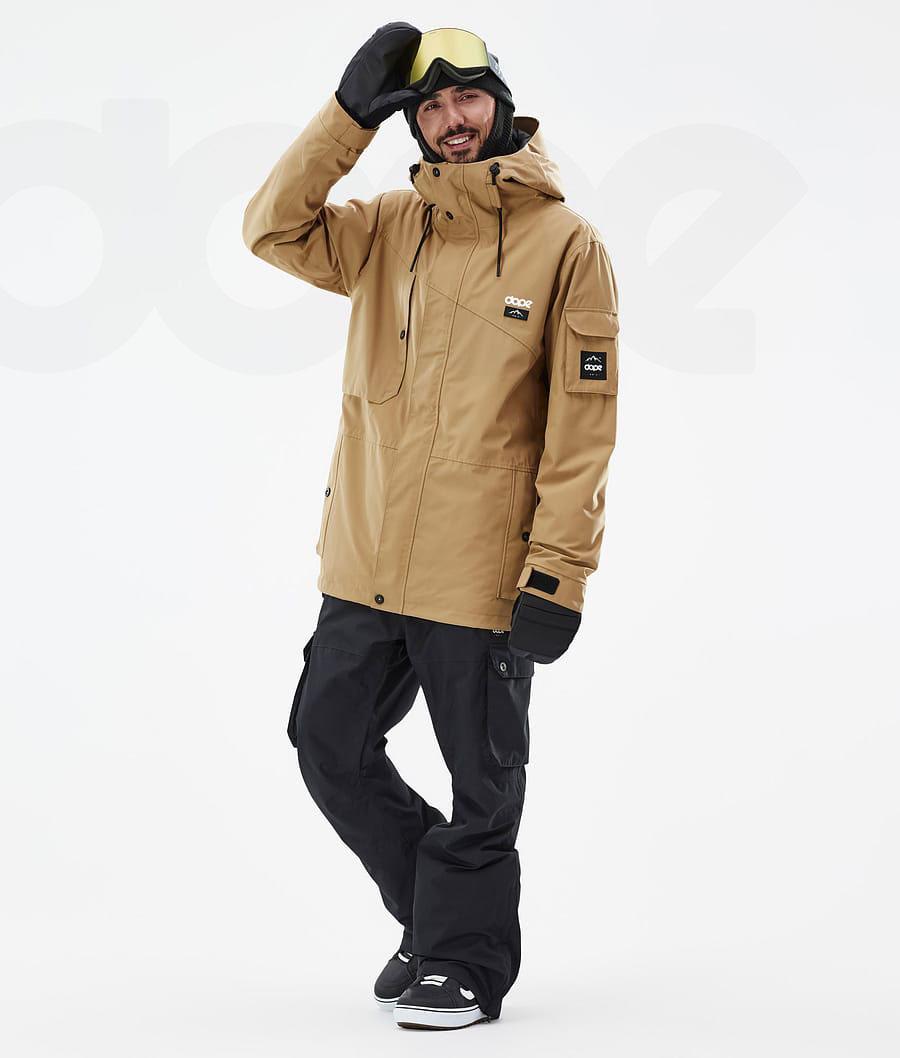 Gold Men's Dope Adept Snowboard Jackets | NZ_D1157