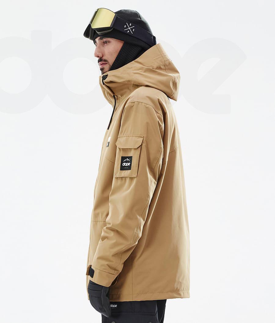 Gold Men's Dope Adept Snowboard Jackets | NZ_D1157