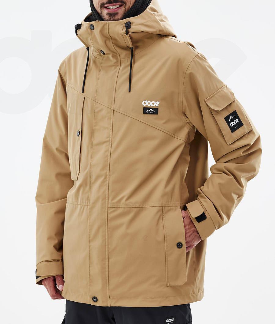 Gold Men's Dope Adept Snowboard Jackets | NZ_D1157