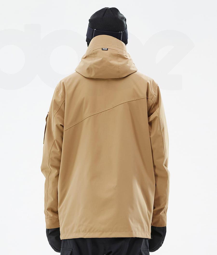 Gold Men's Dope Adept Snowboard Jackets | NZ_D1157