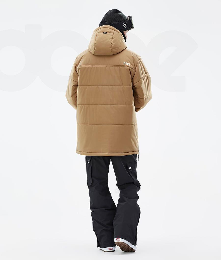 Gold Men's Dope Puffer Snowboard Jackets | NZ_D1360