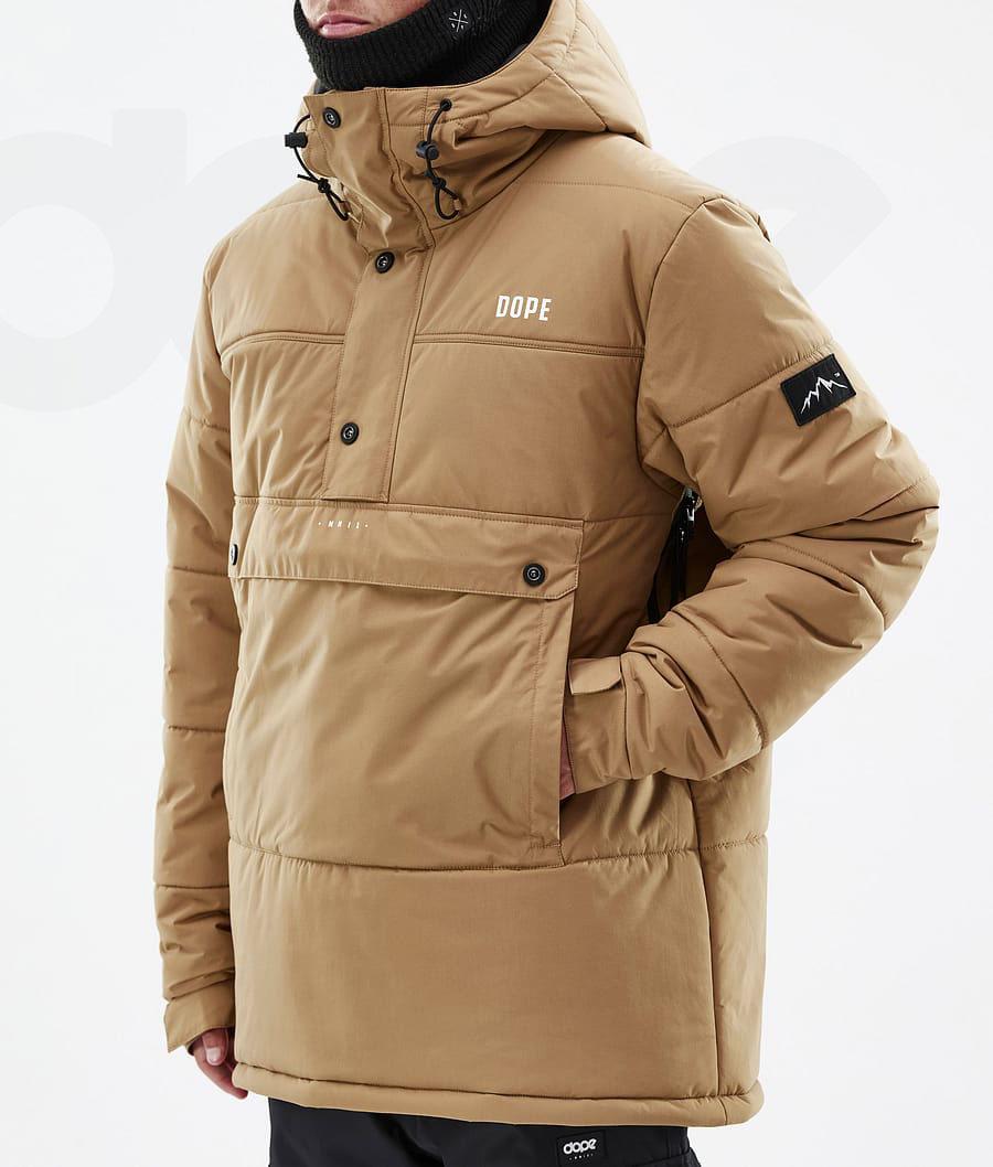 Gold Men's Dope Puffer Snowboard Jackets | NZ_D1360