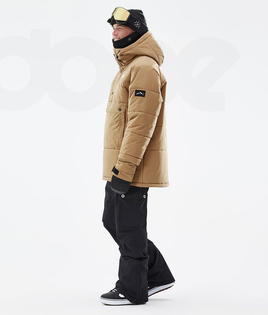 Gold Men's Dope Puffer Snowboard Jackets | NZ_D1360