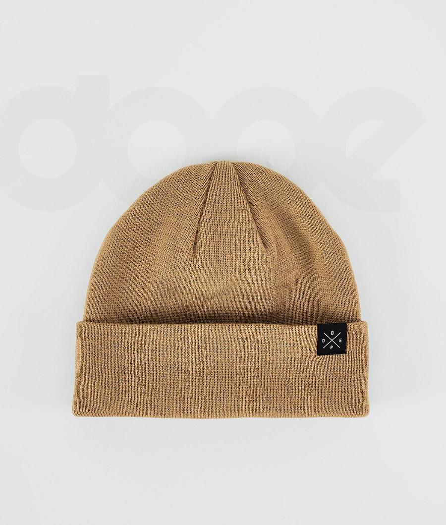 Gold Men\'s Dope Solitude Beanies | NZ_D1539