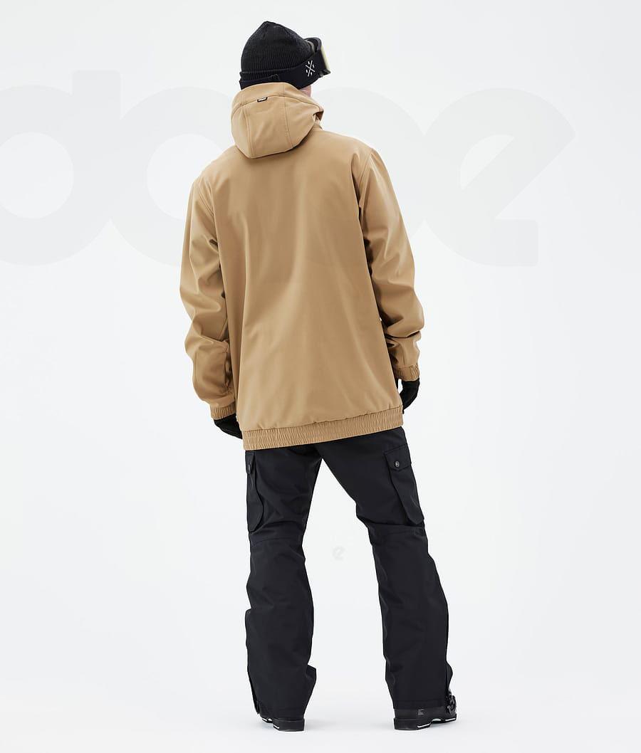 Gold Men's Dope Yeti Ski Jackets | NZ_D1457