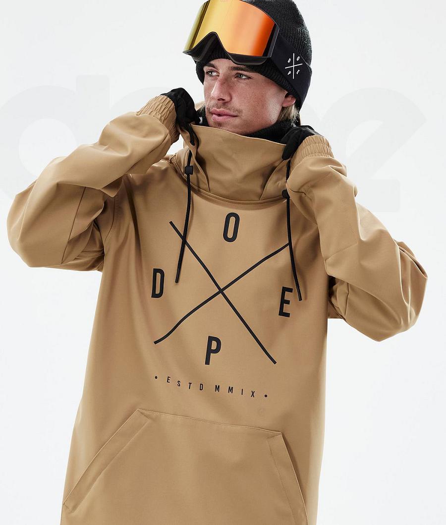 Gold Men's Dope Yeti Snowboard Jackets | NZ_D1527