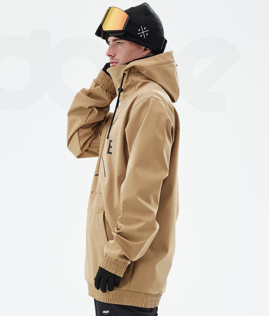 Gold Men's Dope Yeti Snowboard Jackets | NZ_D1527