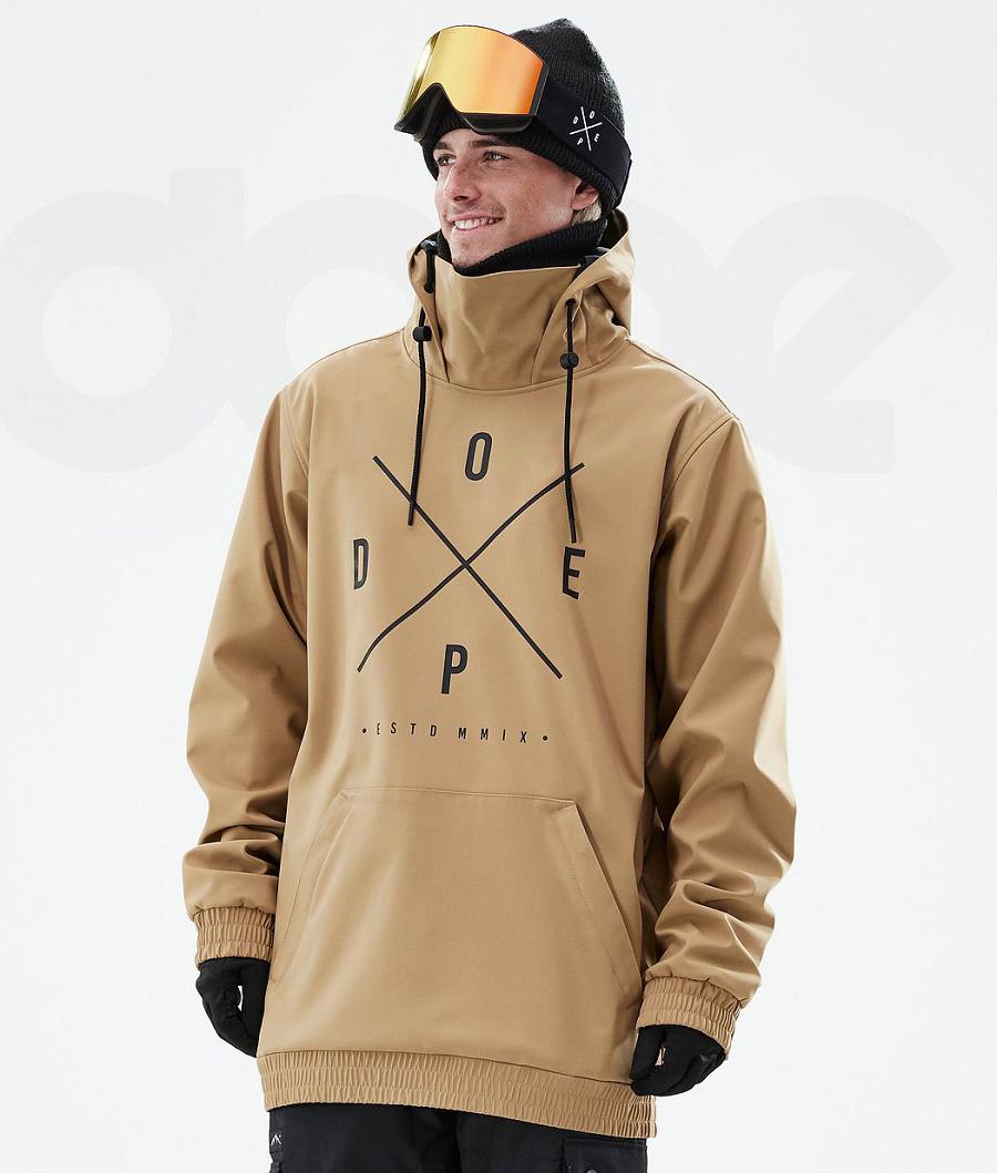 Gold Men\'s Dope Yeti Snowboard Jackets | NZ_D1527