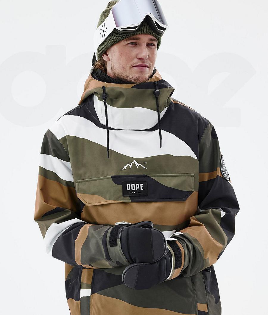 Gold Olive Men's Dope Blizzard Ski Jackets | NZ_D1366