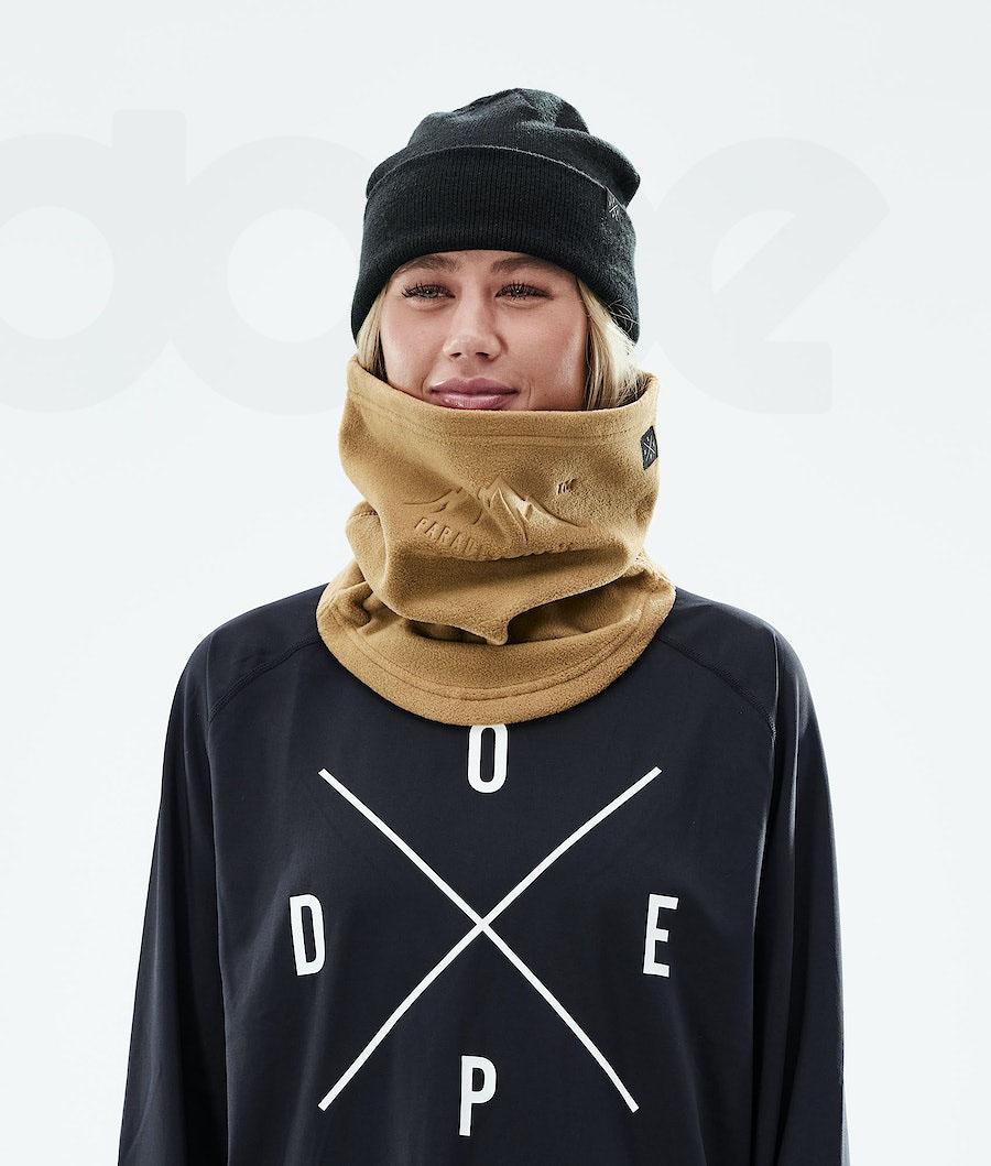 Gold Women's Dope Cozy Tube Facemasks | NZ_D1484